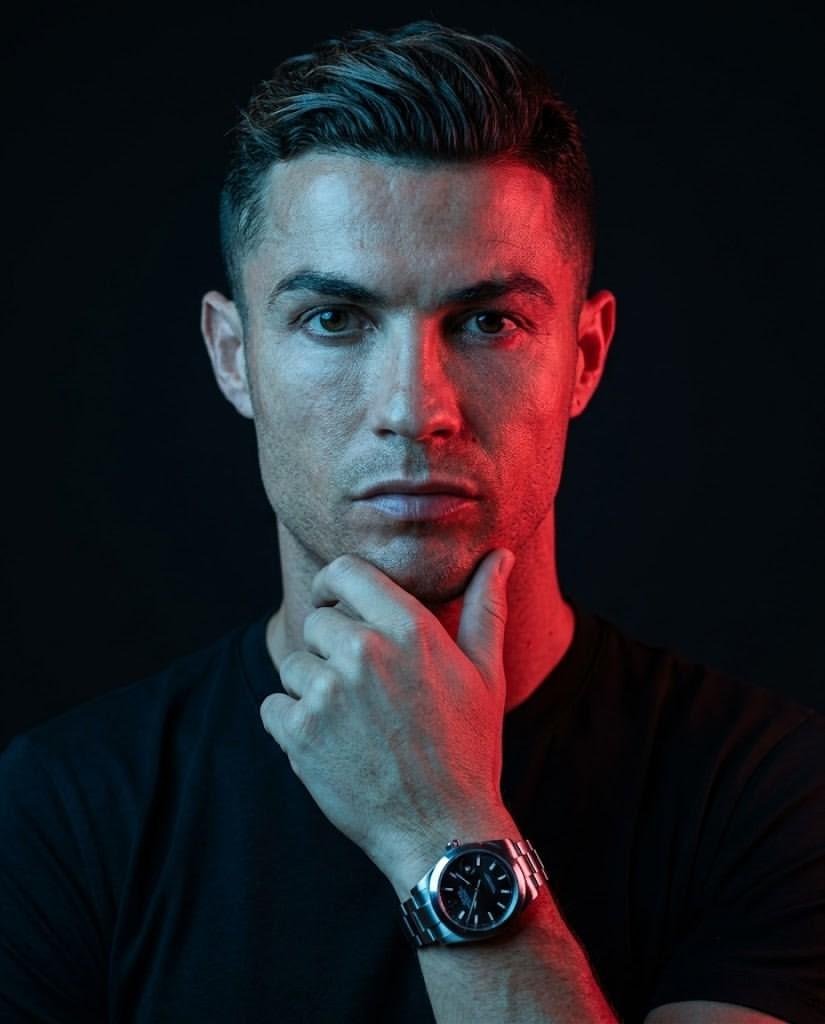 Generated result showing a high-contrast cinematic studio portrait series of a man in a black T-shirt